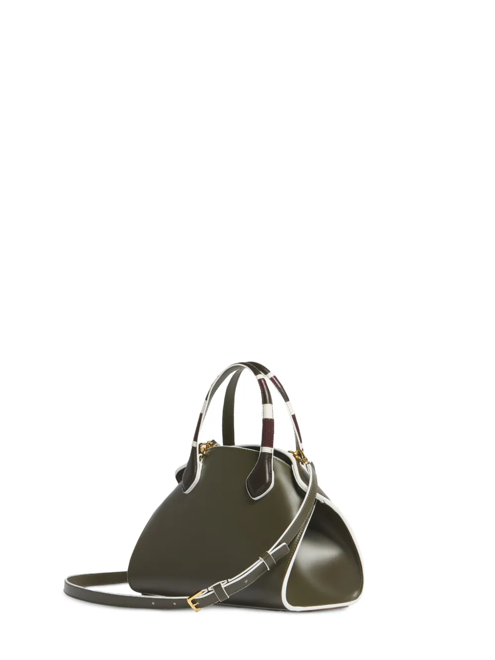 Marni Kleine Overlap leren handtas Groen