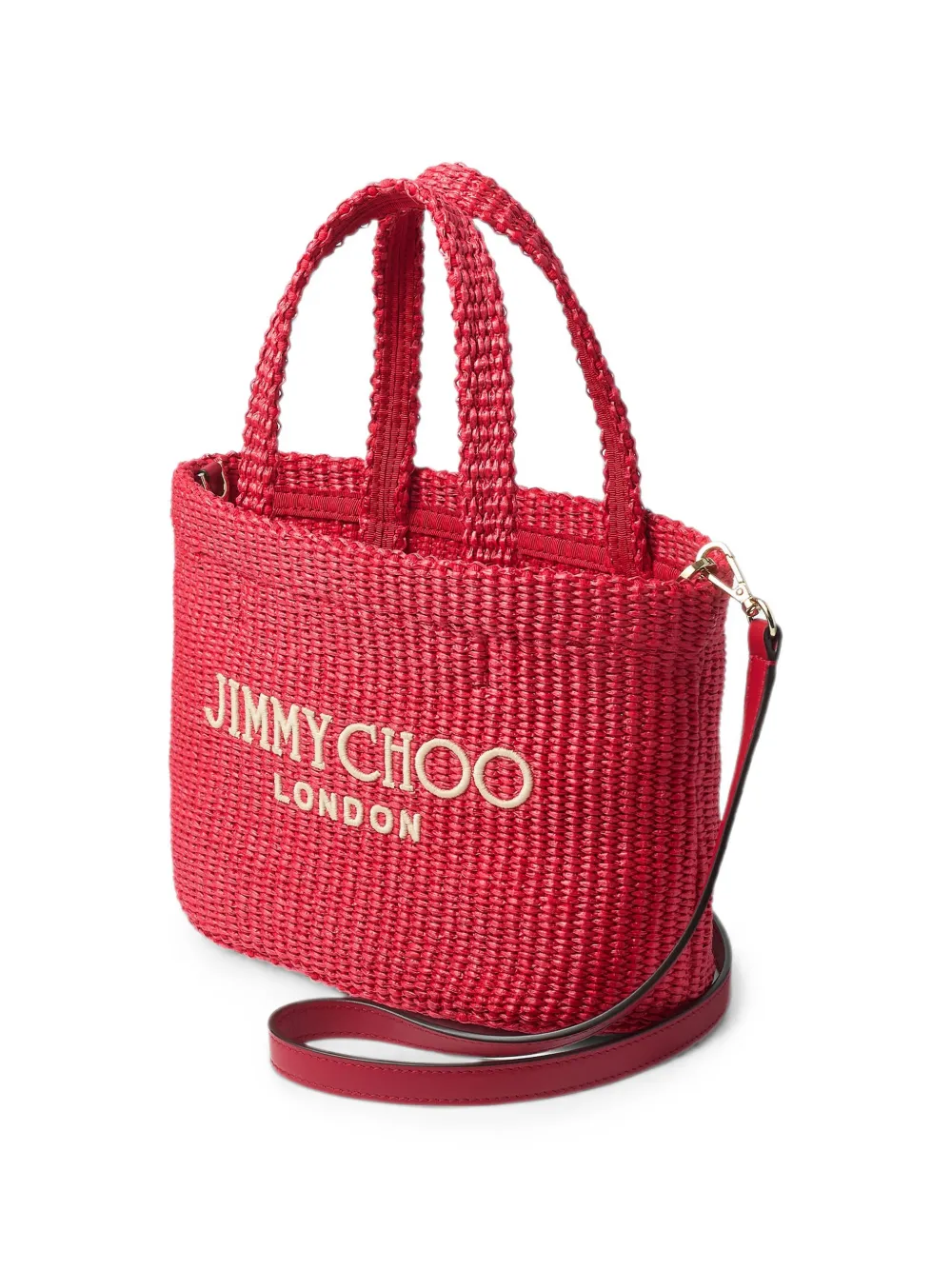 Jimmy Choo Beach East-West mini-tas met handgreep Rood