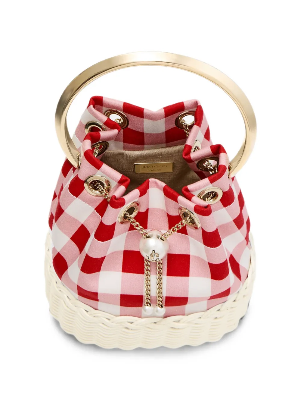 Jimmy Choo Bon geruite schoudertas Beige