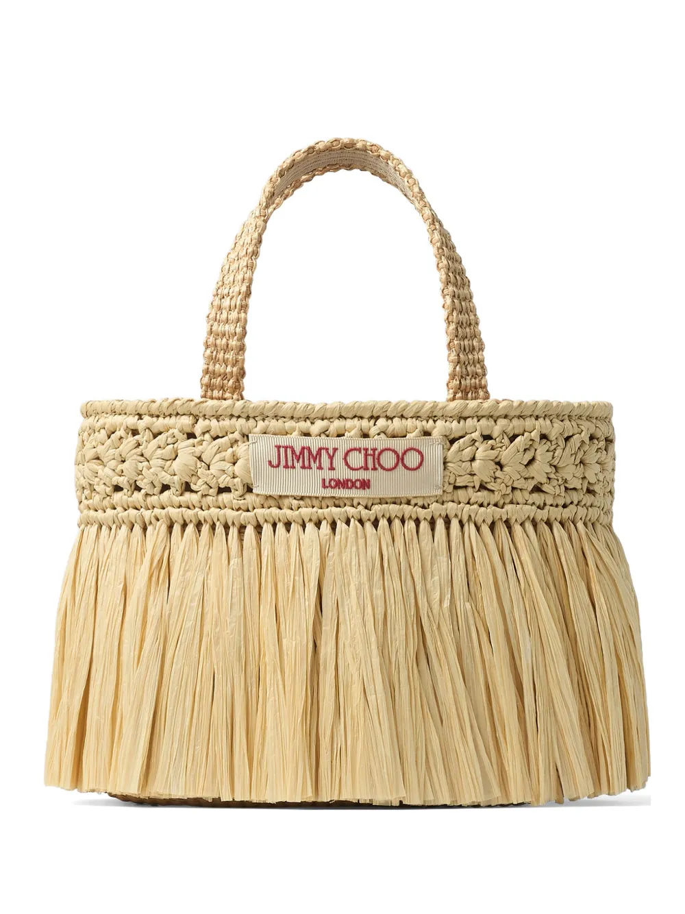 Jimmy Choo fringed beach tote bag - Nude