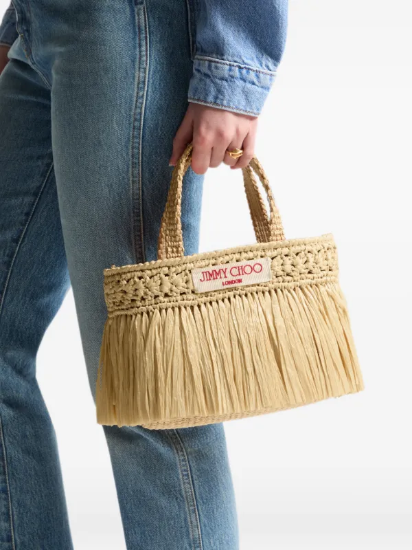 Jimmy Choo Beach ラフィア バッグ | ニュートラル | FARFETCH JP