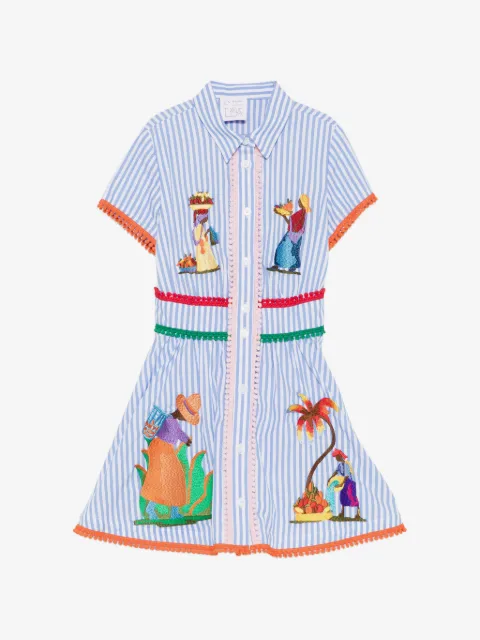 Stella Jean Kids striped embroidered dress
