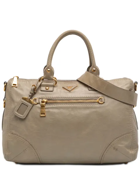 Prada Pre-Owned 2013-2026 Vitello Shine Zip Top satchel