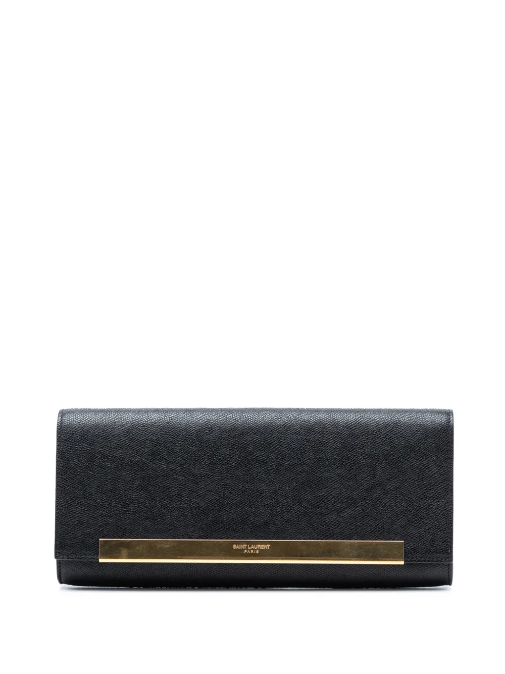 Saint Laurent Pre-Owned 2013-2026 Grained Calfskin Lutetia Flap clutch bag - Nero