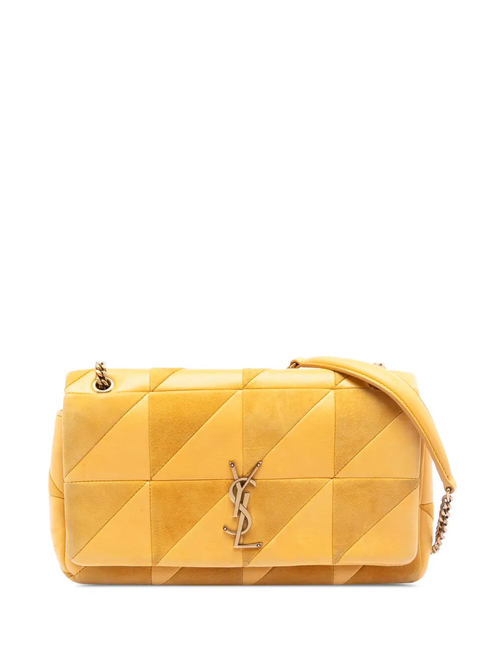 Saint Laurent Pre-Owned 2021 Medium Lambskin and Suede Patchwork Jamie shoulder bag - Yellow