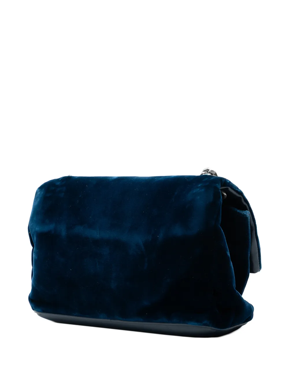  Saint Laurent Pre-owned Borsa A Tracolla West Hollywood Piccola In Velluto Con Monogramma 2017 - Blu 