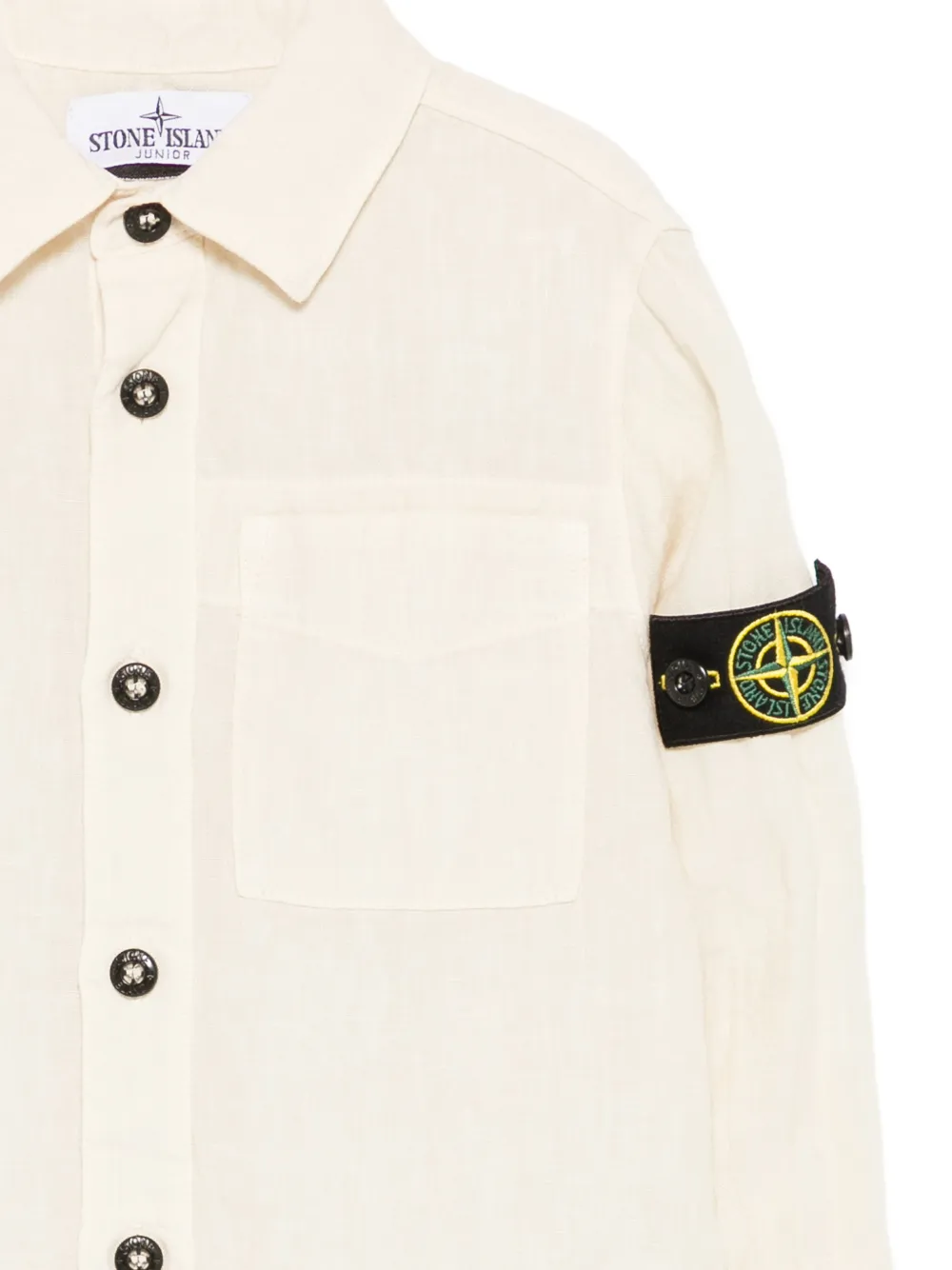 Stone Island Junior Shirt met logopatch Beige