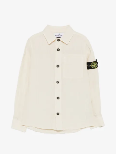Stone Island Junior logo-patch shirt