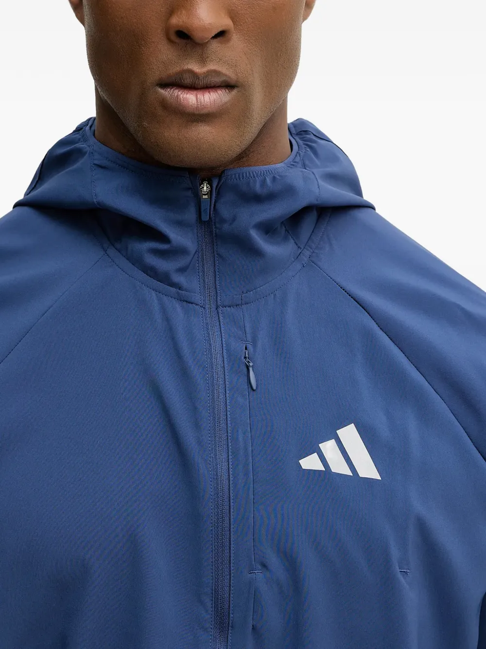 adidas hooded zip-fastening jacket Blauw