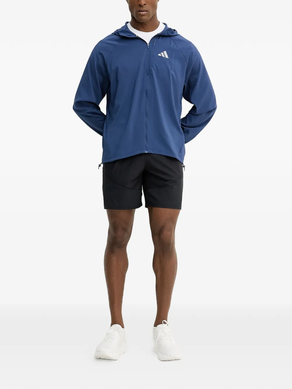 adidas hooded zip-fastening jacket Blauw