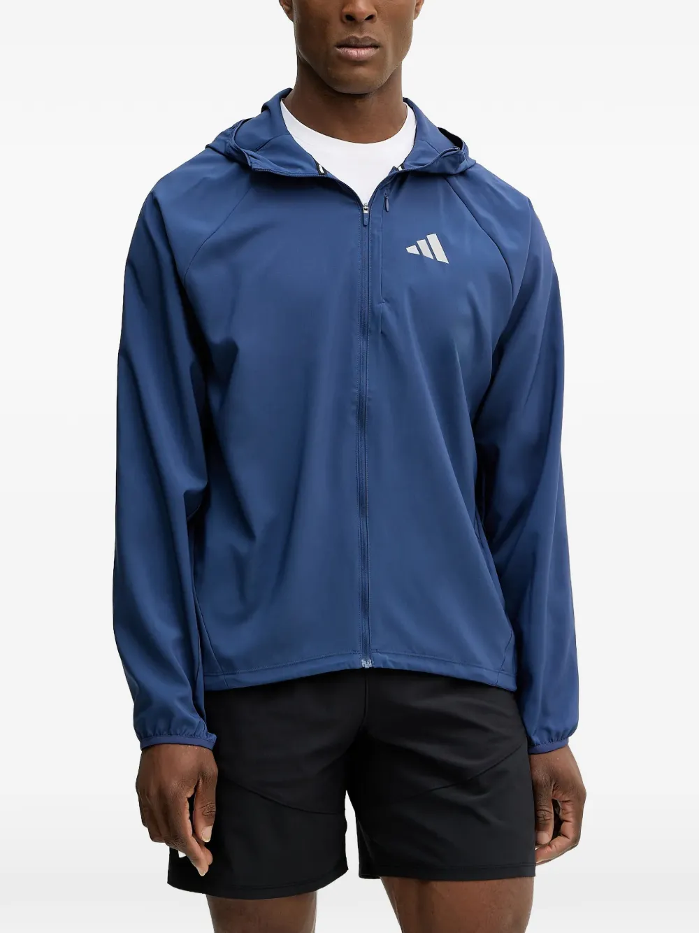 adidas hooded zip-fastening jacket Blauw