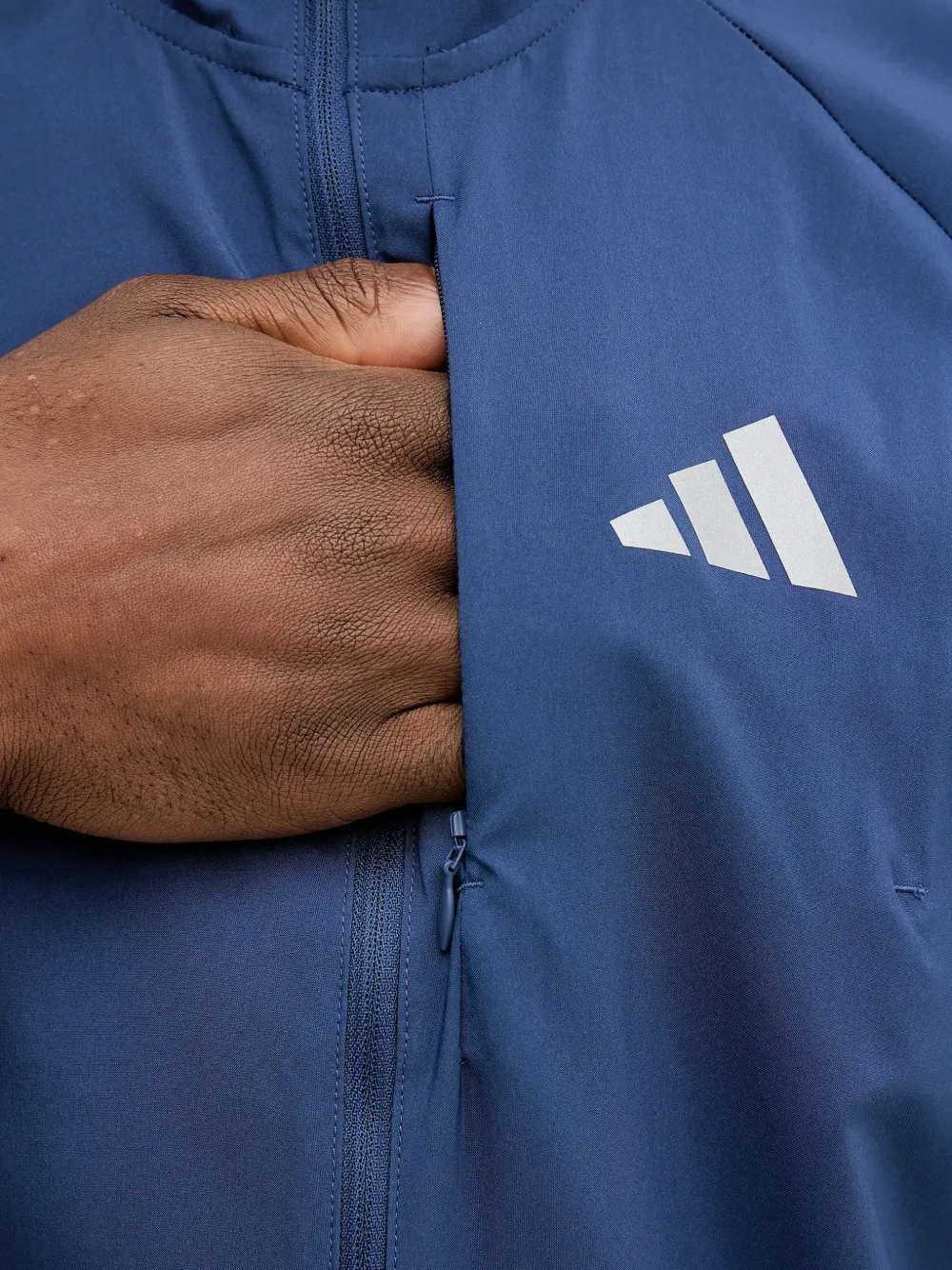 adidas hooded zip-fastening jacket Blauw
