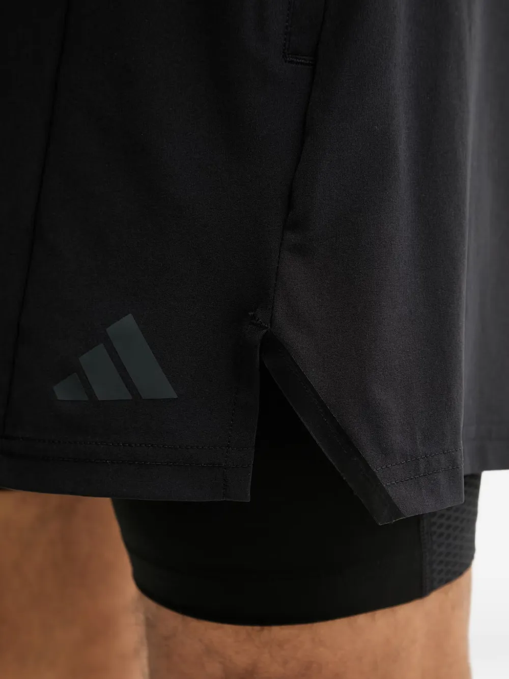 adidas D4T Workout 2in1 logo performance shorts Zwart