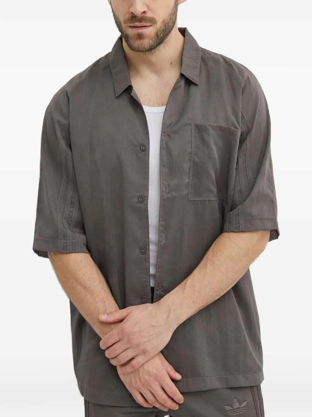 adidas T-shirt con taschino - Grigio