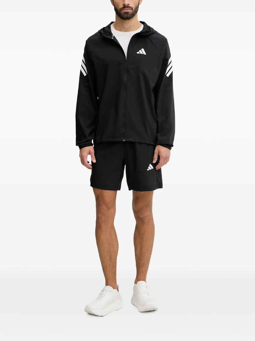 adidas Adi365 Iconic logo-print hooded jacket Zwart