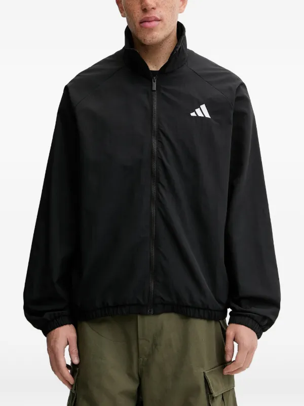 Adidas スモールロゴ ハイネック ウインドブレーカー | ブラック 