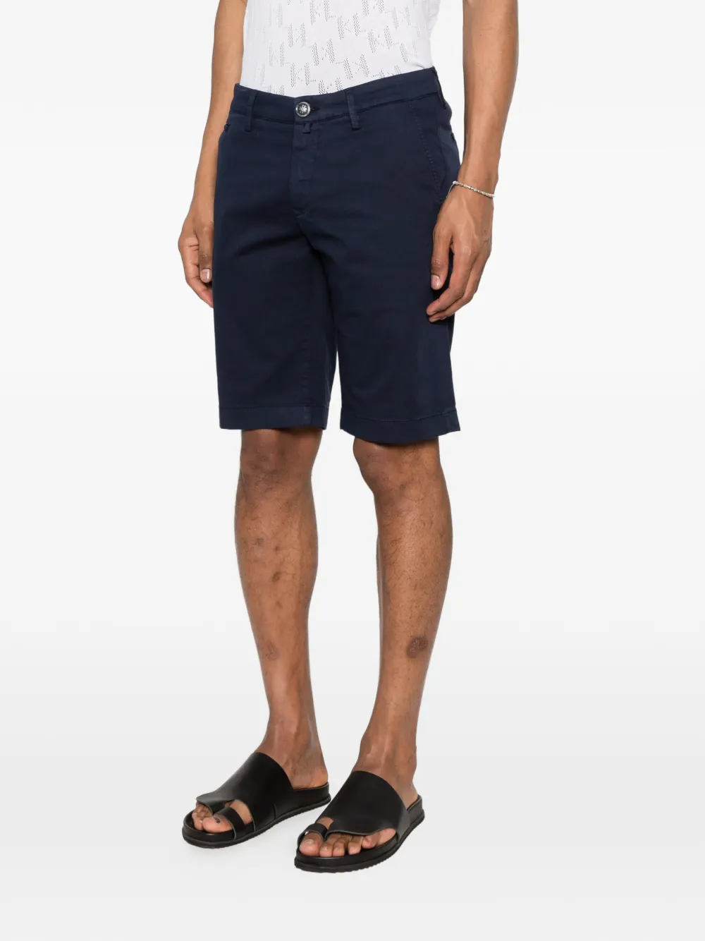 Jacob Cohën Katoenen shorts met knopen Blauw