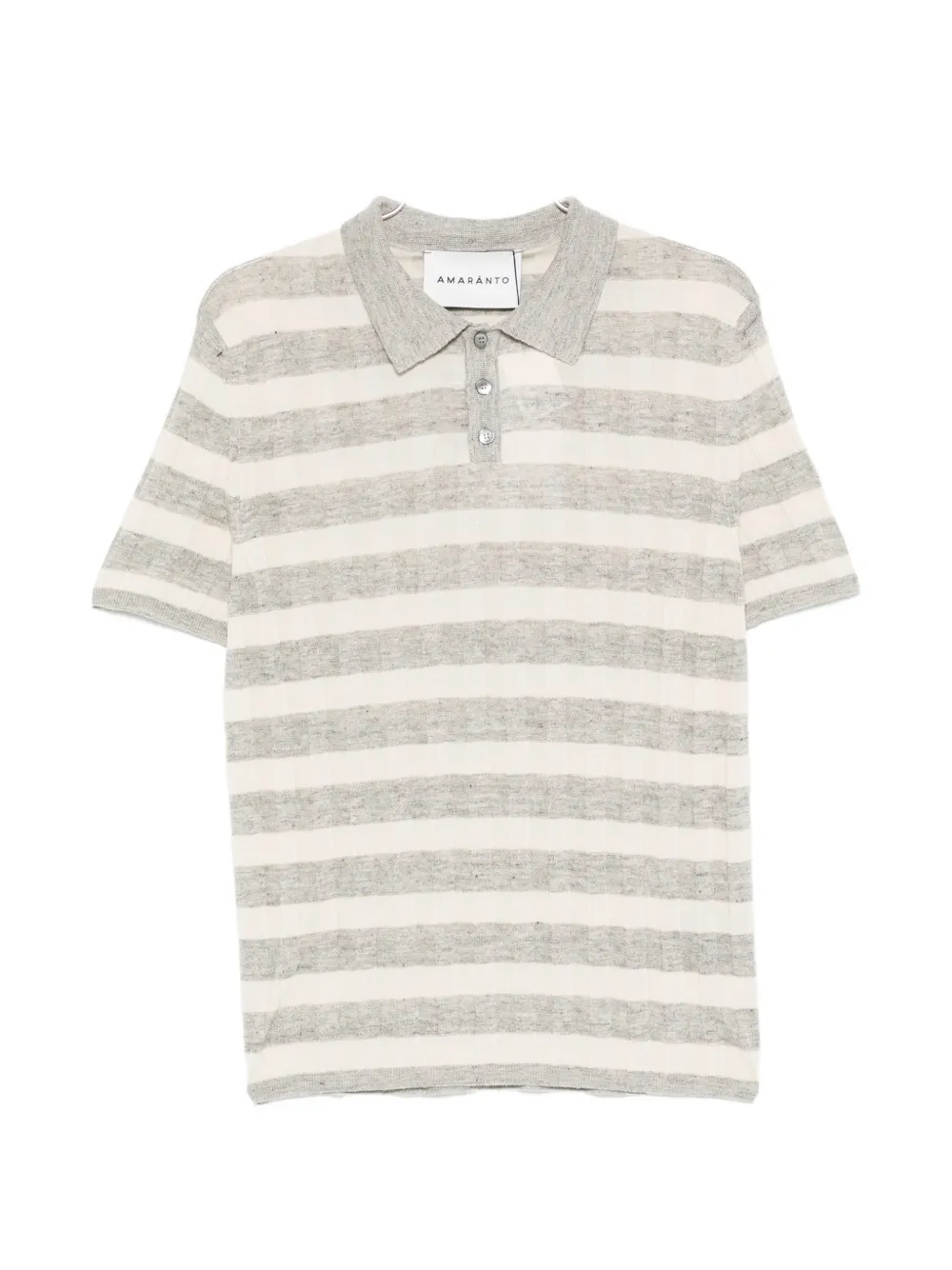 AMARANTO striped polo shirt - Grau