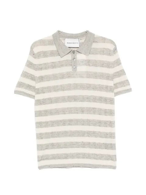 AMARANTO  striped polo shirt