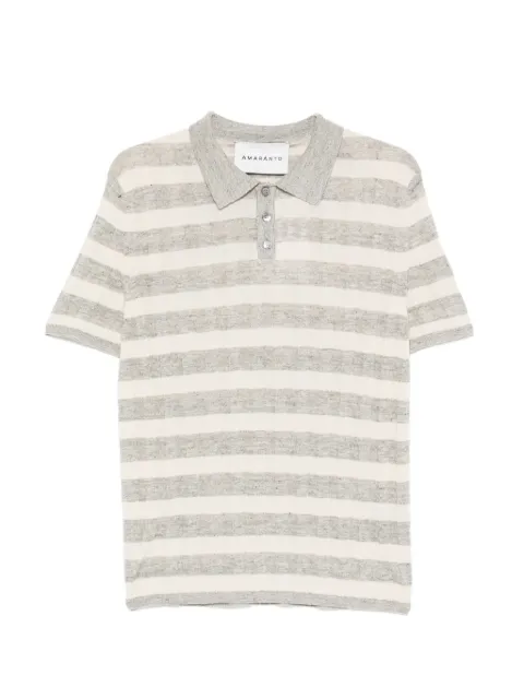 AMARANTO  striped polo shirt