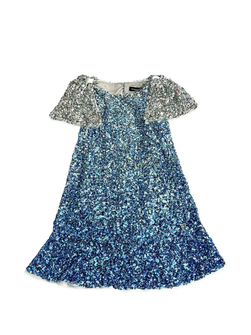 BCBG KIDS sequined flutter-sleeves dress - Blu