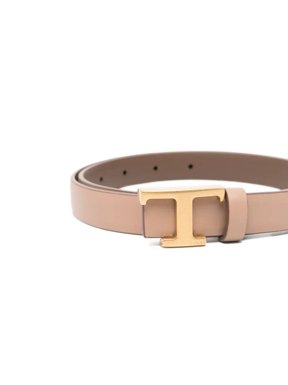 Tod's Riem van kalfsleer met T-gesp Beige