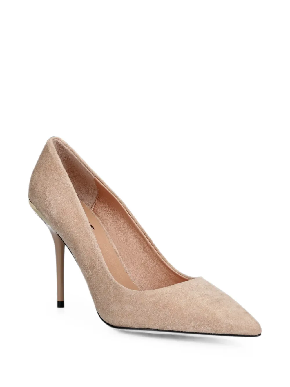 Love Moschino pointed-toe leather pumps Beige