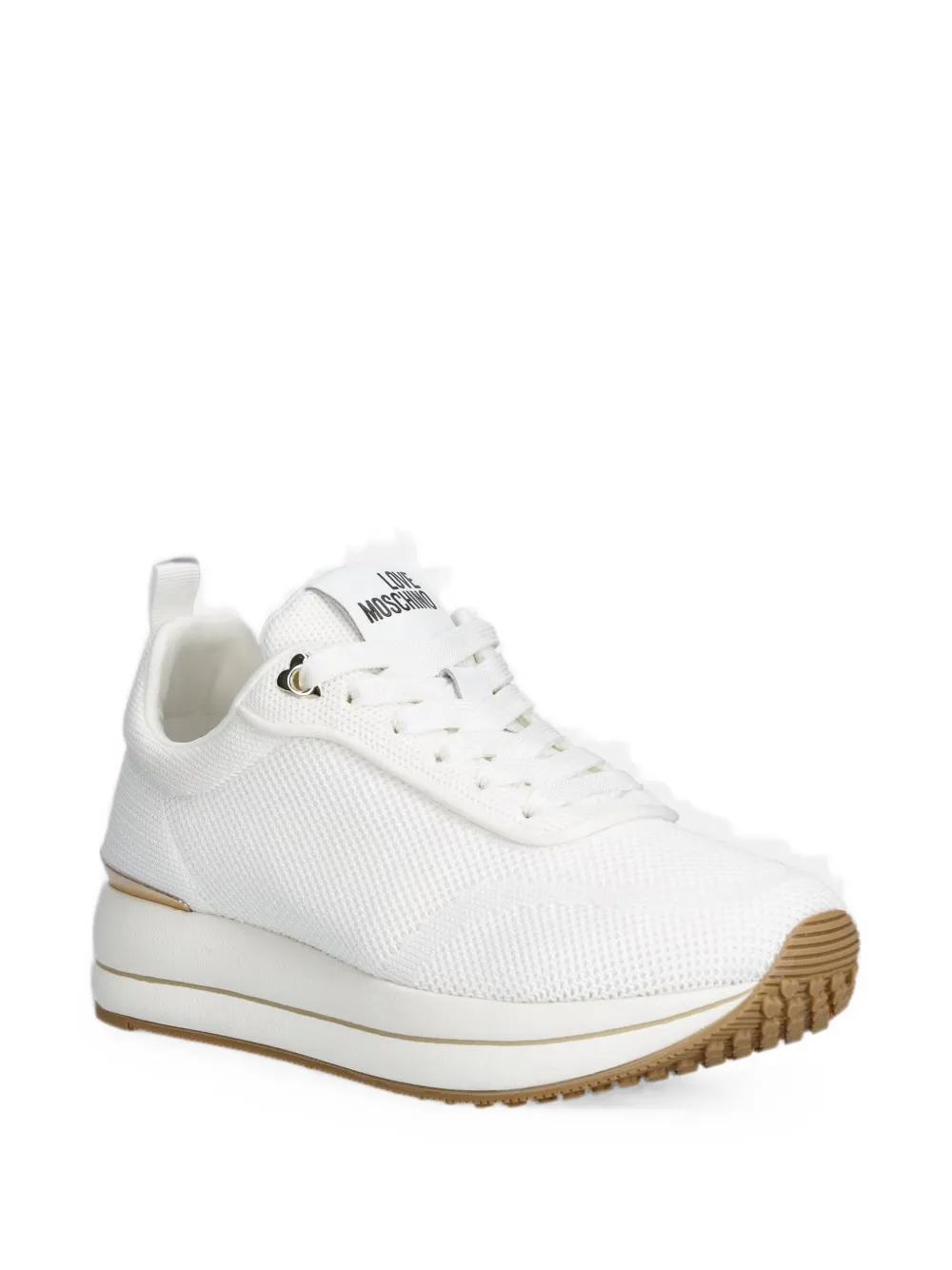 Love Moschino logo-patch platform sneakers Wit