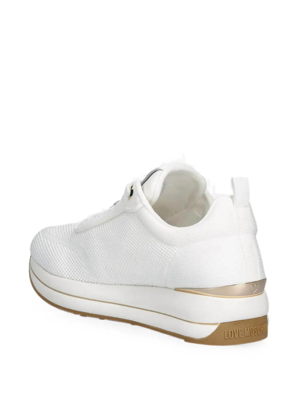 Love Moschino logo-patch platform sneakers Wit