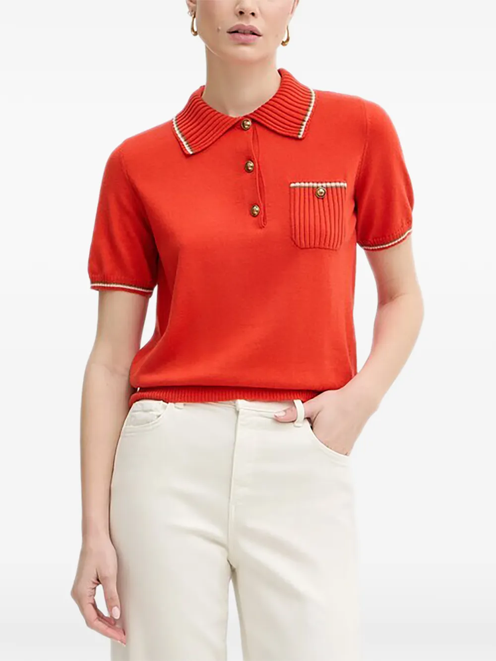 LUISA SPAGNOLI button pocket knitwear - Rosso