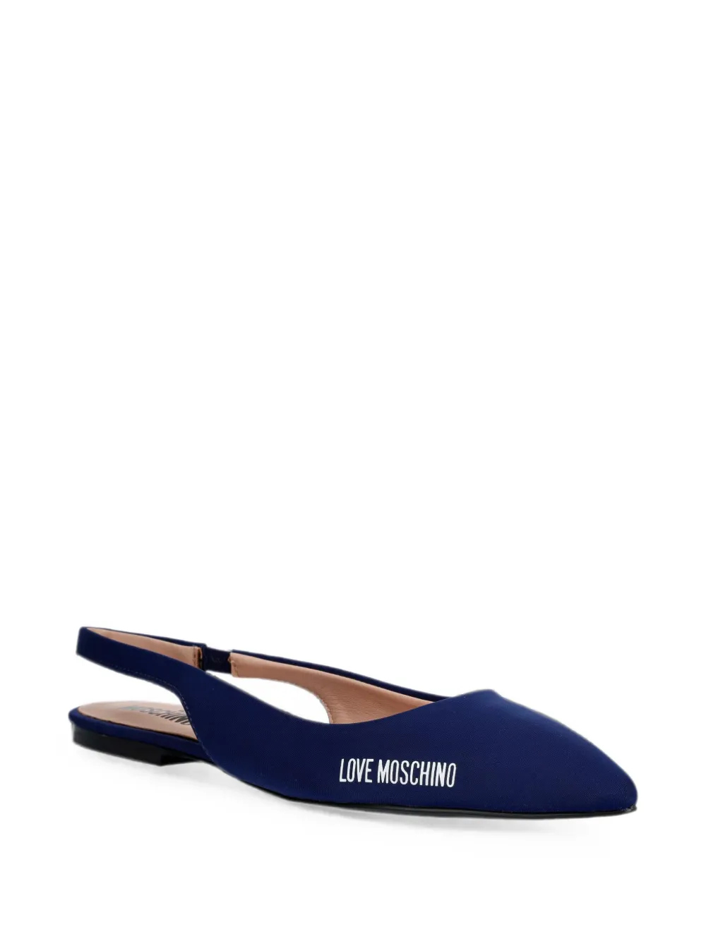 Love Moschino logo-print slingback pumps Blauw