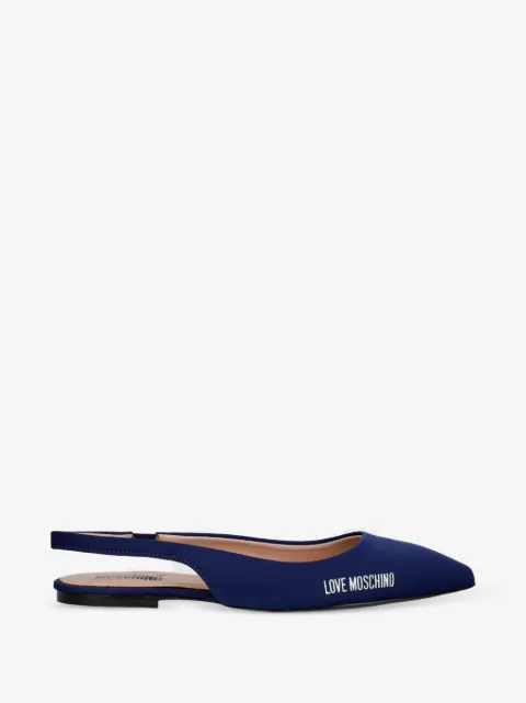 Love Moschino logo-print slingback pumps