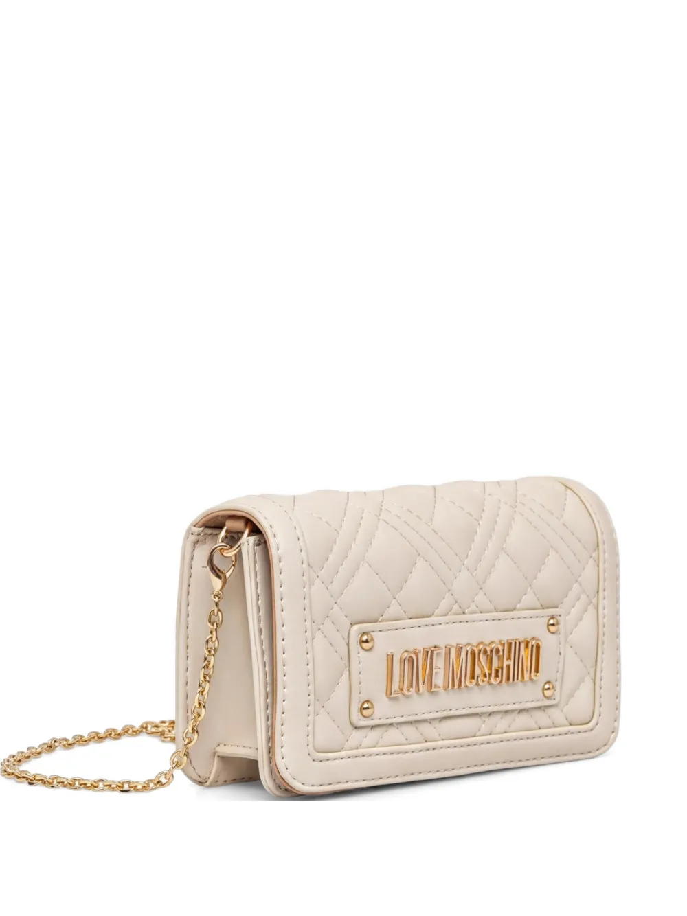 Love Moschino logo-appliqué crossbody bag - Toni neutri