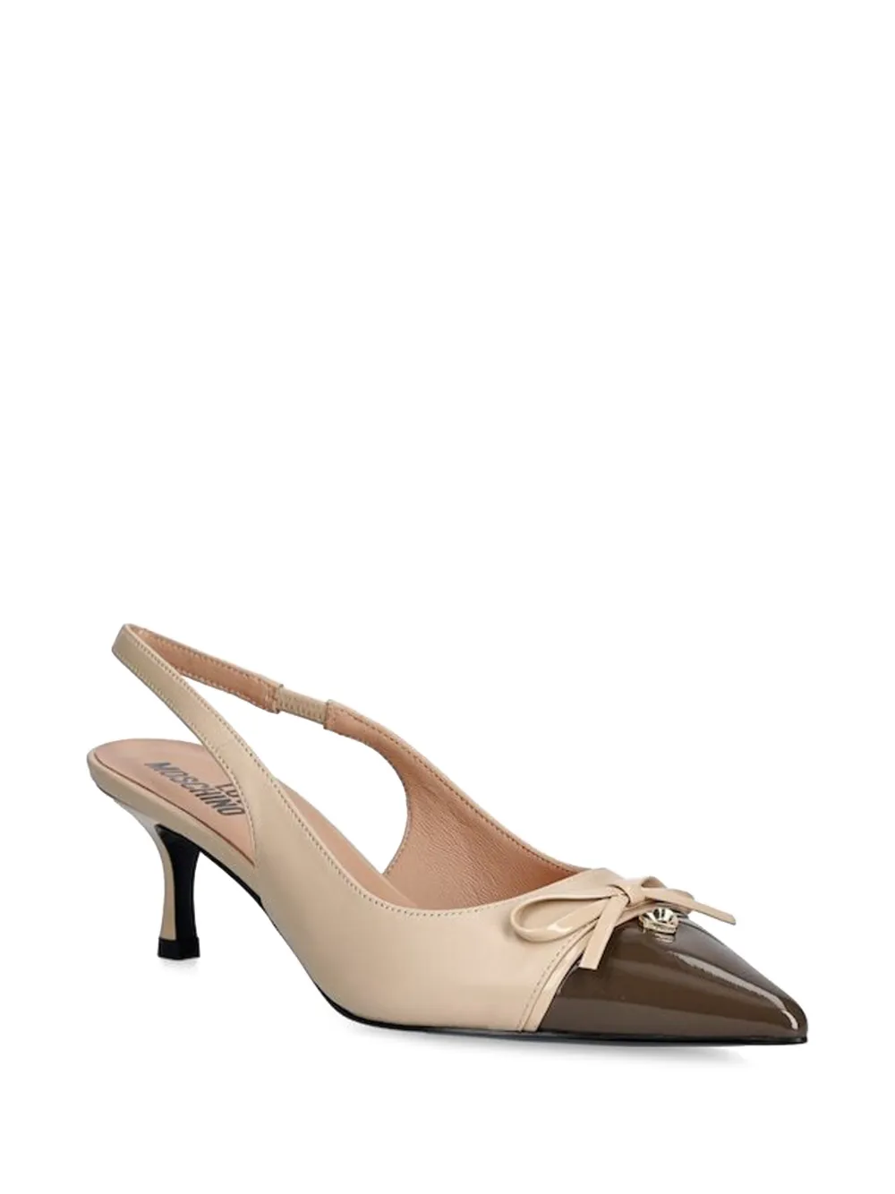 Love Moschino bow-detail slingback pumps Beige