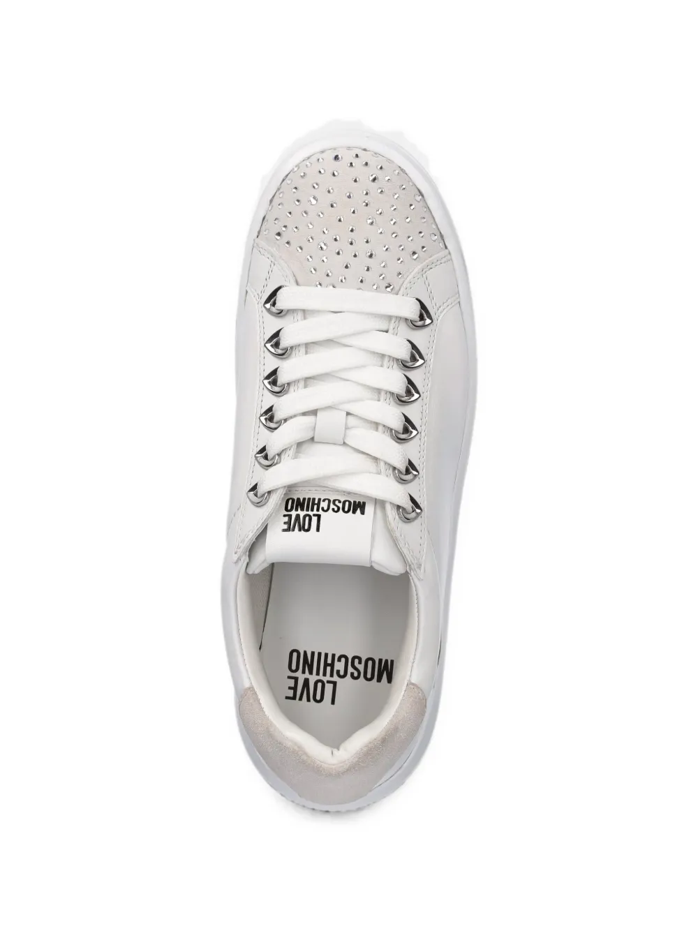 Love Moschino rhinestone-embellished sneakers Wit