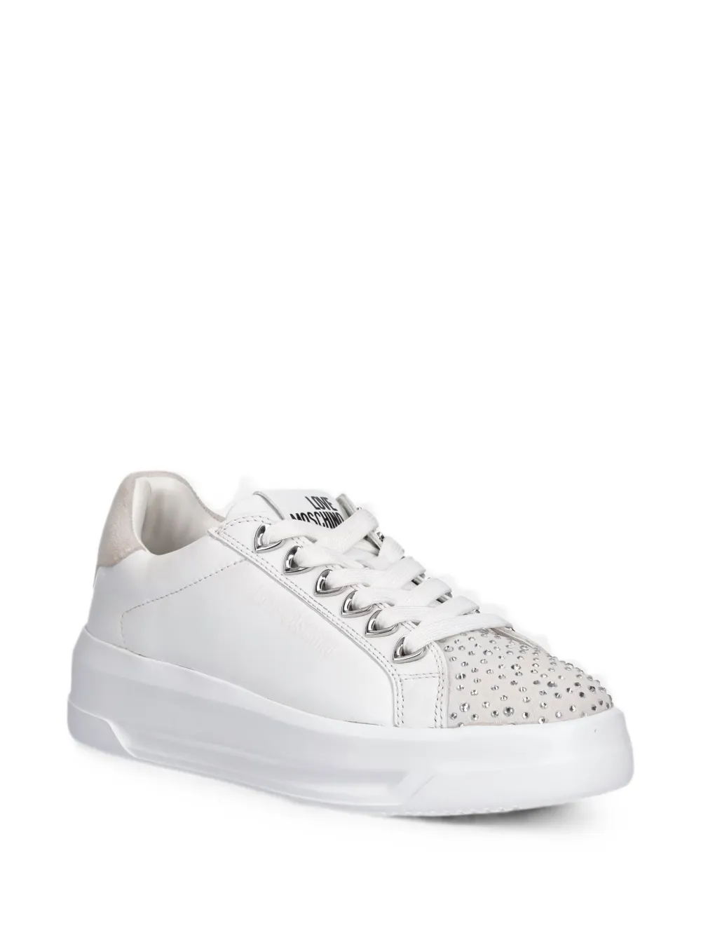 Love Moschino rhinestone-embellished sneakers Wit