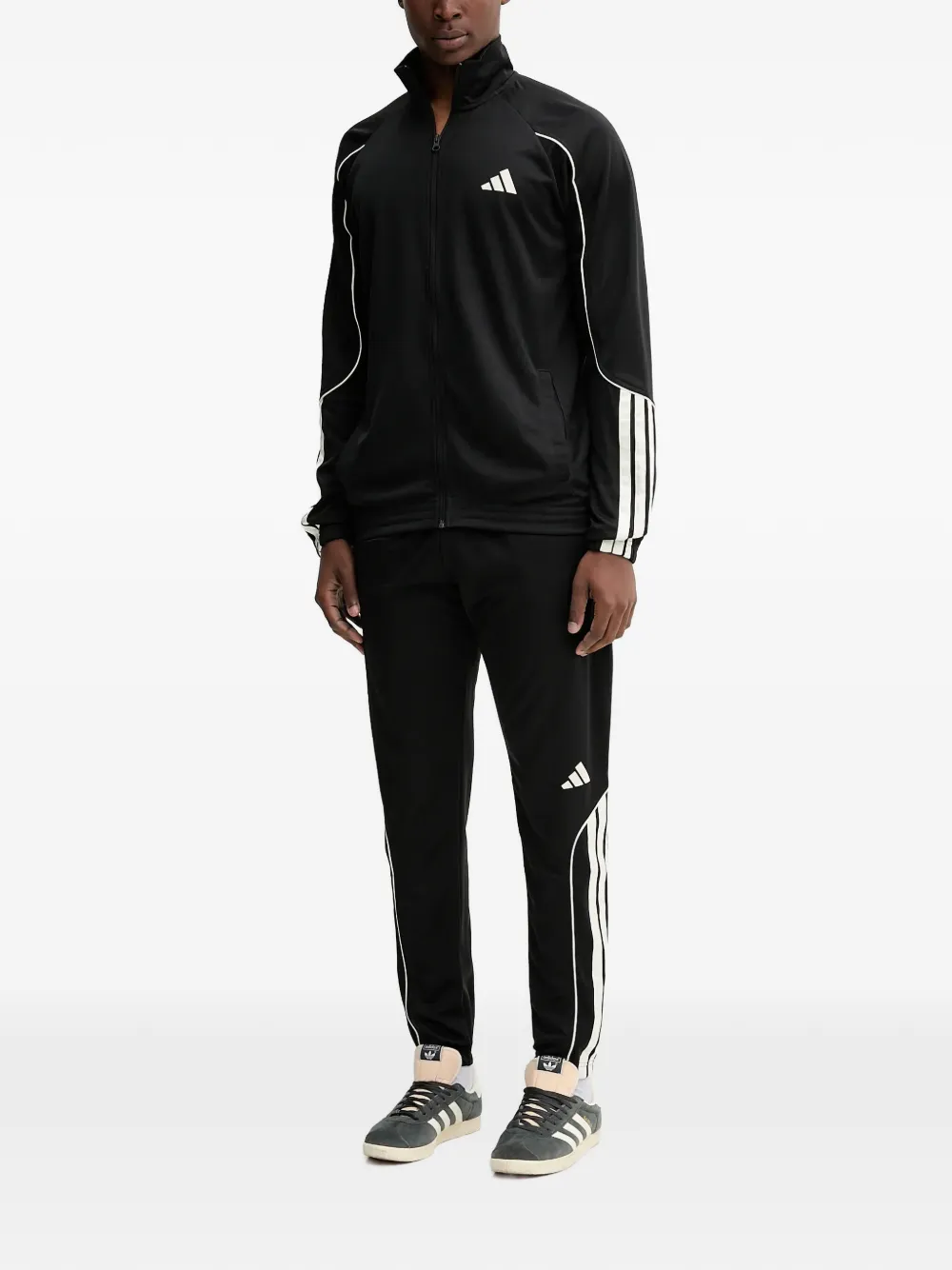 adidas Tuta sportiva Stadium con dettaglio a 3 righe - Nero