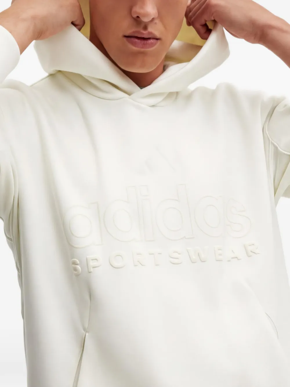 adidas Hoodie met logo-reliëf Beige