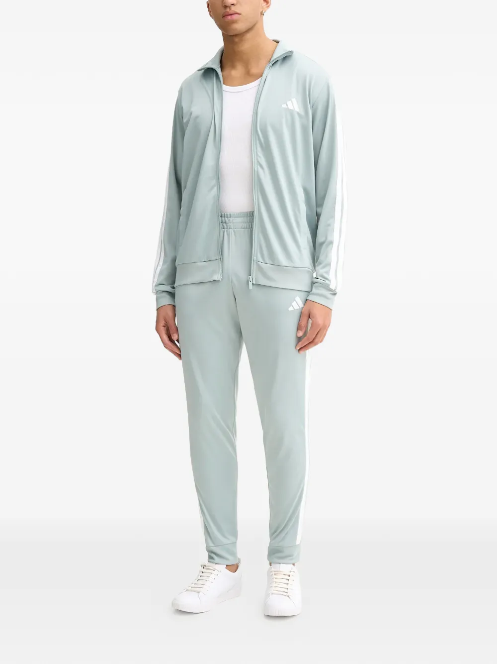 adidas striped logo sport jacket Groen