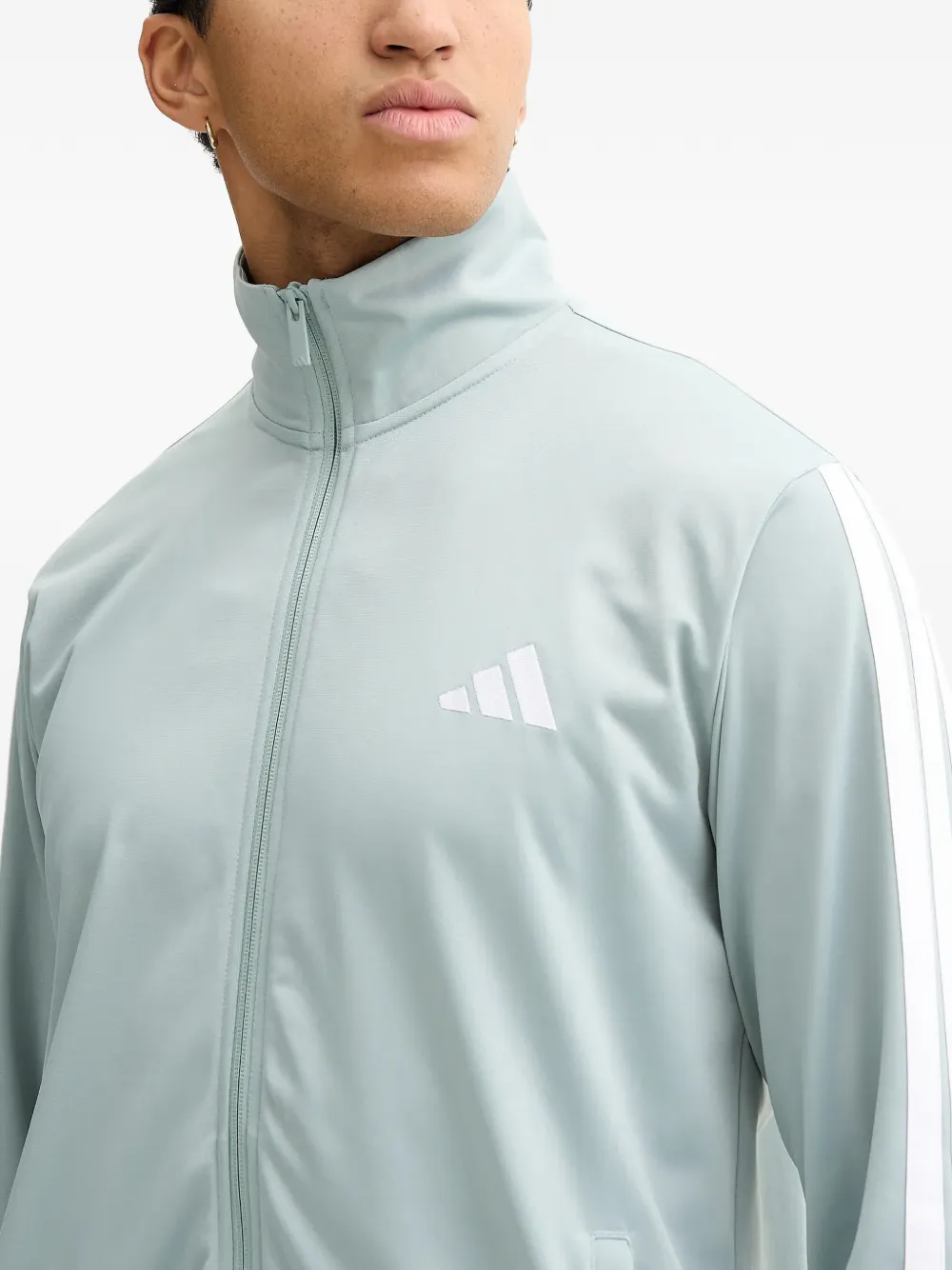adidas striped logo sport jacket Groen
