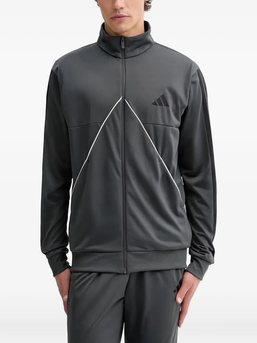 adidas piped zip-up jacket Grijs