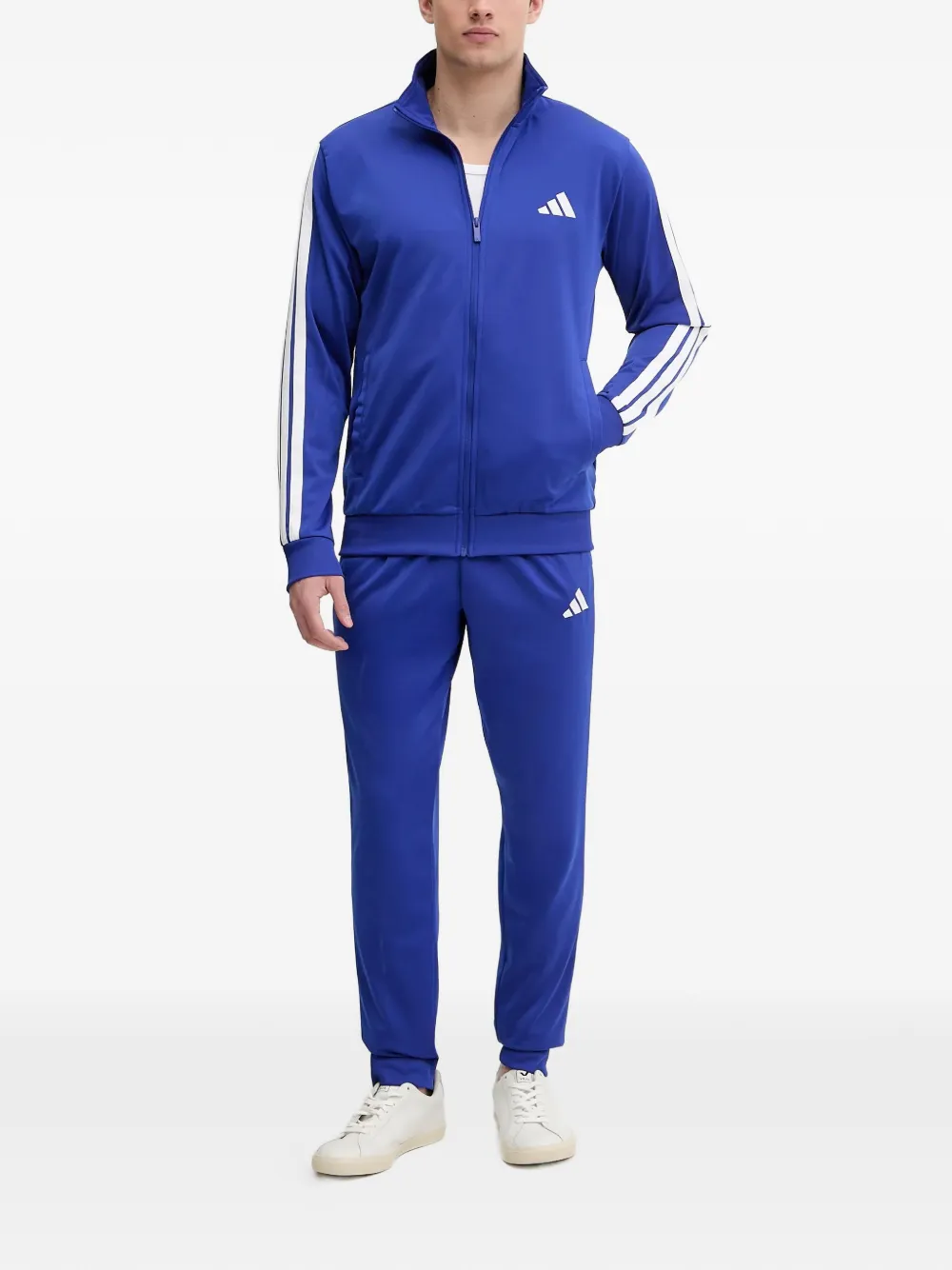 adidas 3-Stripes trainingspak met rits Blauw
