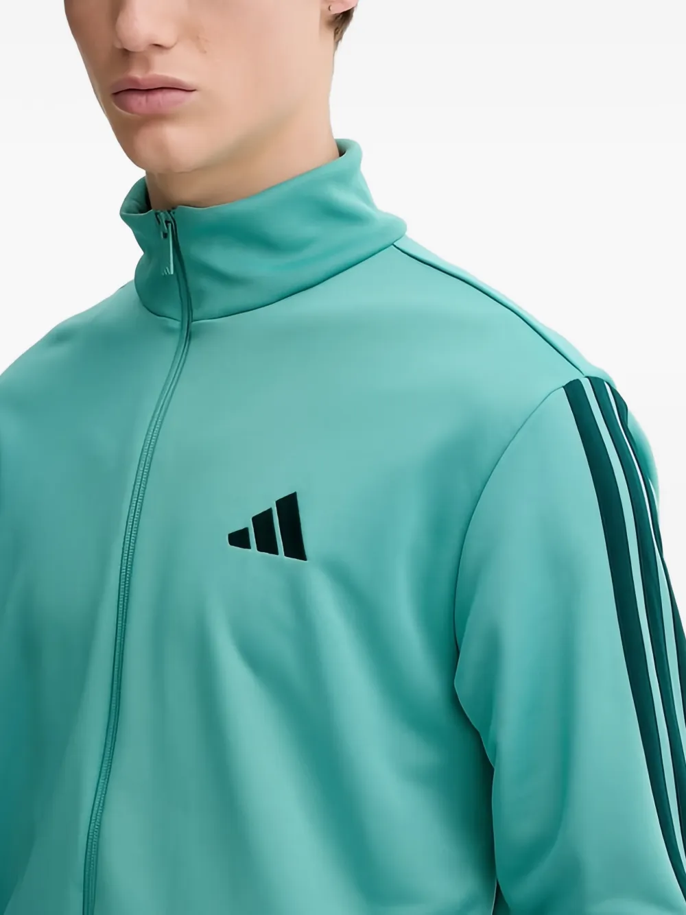 adidas Gestreept jack met rits Groen