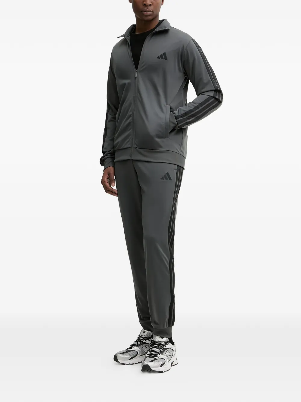 adidas side-stripe tracksuit Grijs