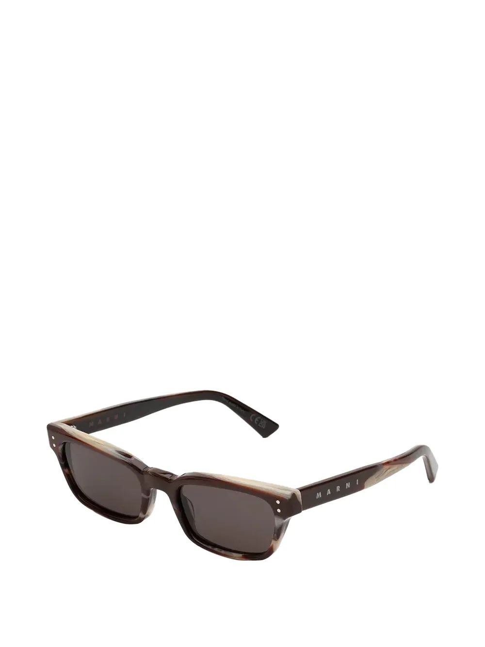 Marni Eyewear Zonnebril met rechthoekig montuur Bruin