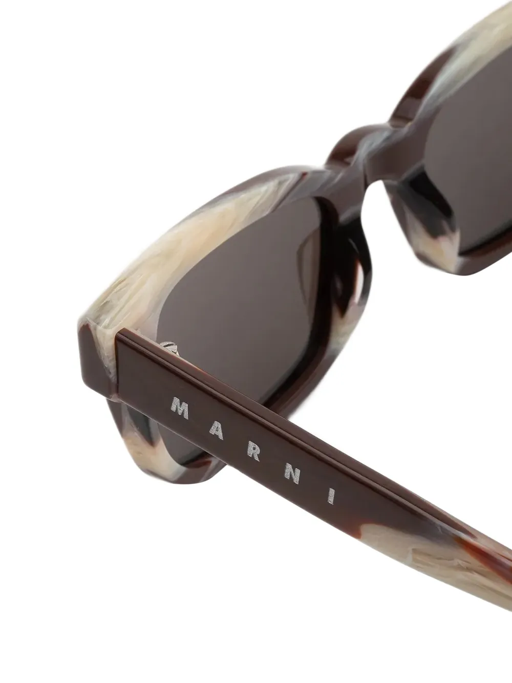 Marni Eyewear Zonnebril met rechthoekig montuur Bruin