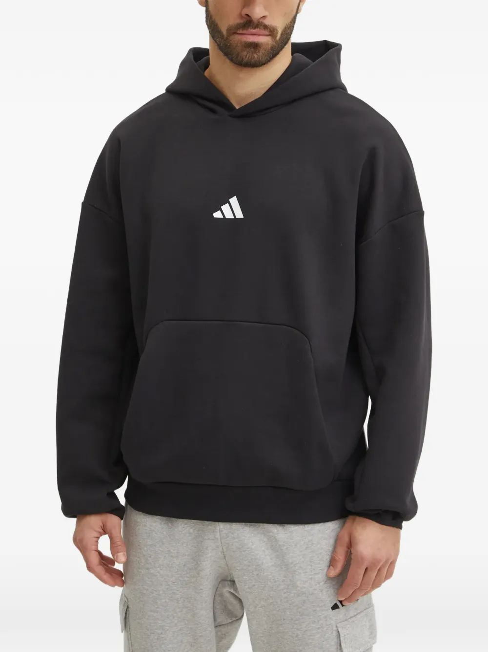 adidas logo hoodie - Nero