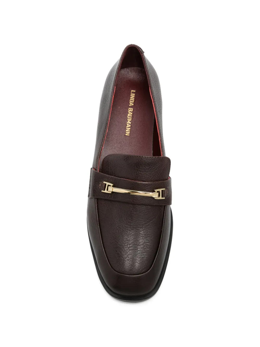 LINDA BAUMANN Loafers met goudkleurige hardware Bruin