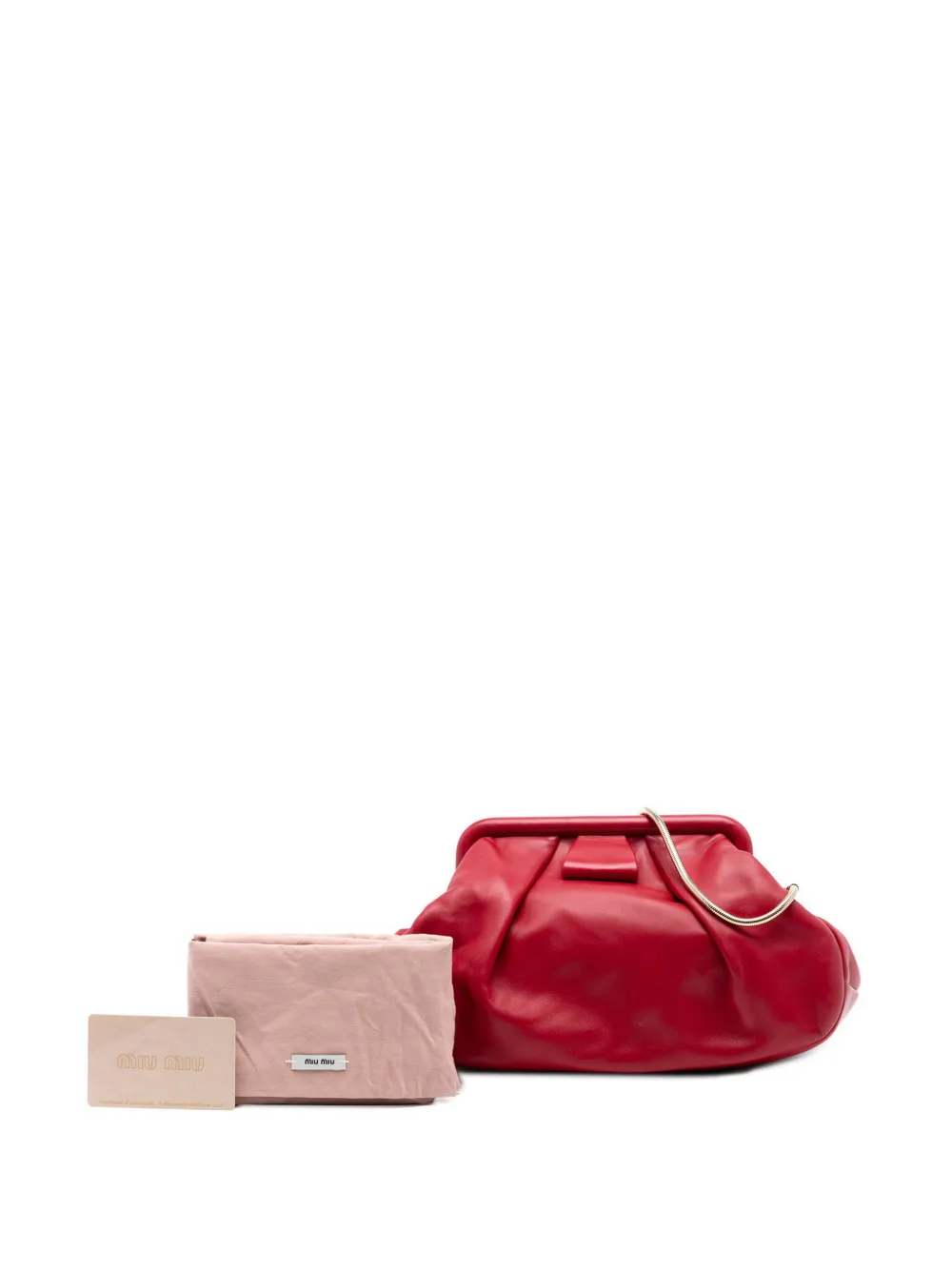 2010-2026 Pleated Nappa Soft Frame Clutch With Chain Crossbody Bag
