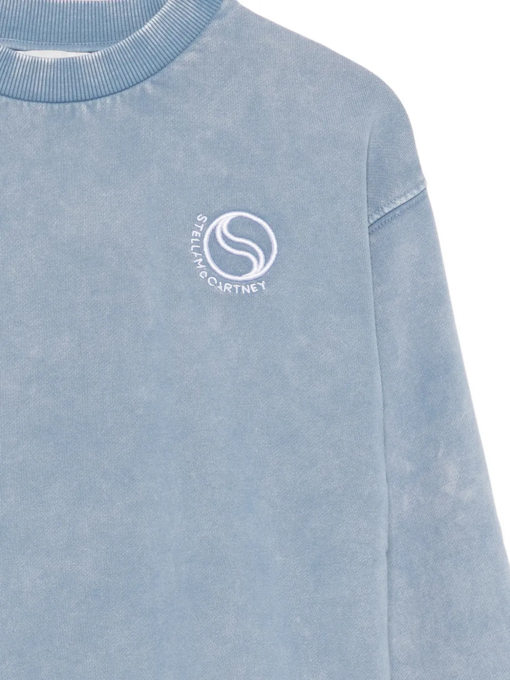 Stella McCartney Kids T-shirt met geborduurd logo Blauw